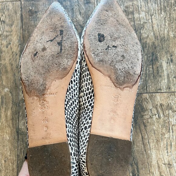 Loeffler Randall Ambra Flat Black White Snakeskin Lace Up Flats - Picture 8 of 9